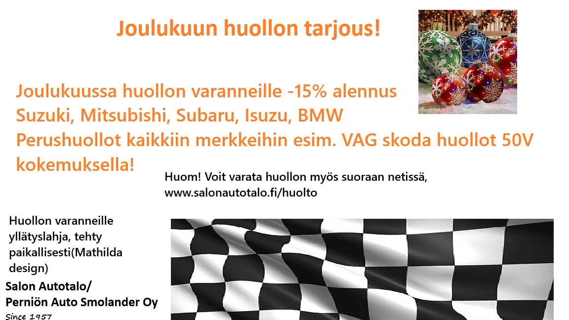 Joulukuun huoltotarjous